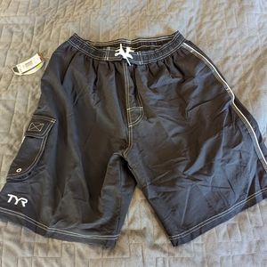 TYR Men’s Solid Challenger Trunk Black Large Swimsuit